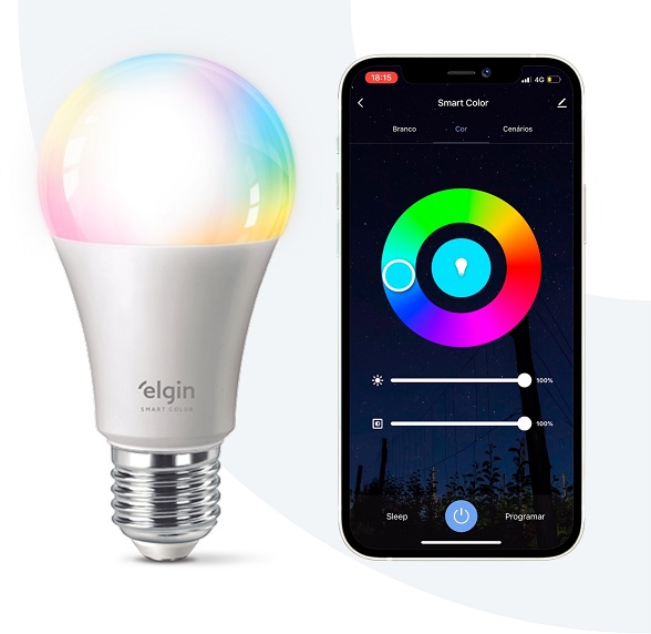 Lâmpada Inteligente Smart Color Led A60